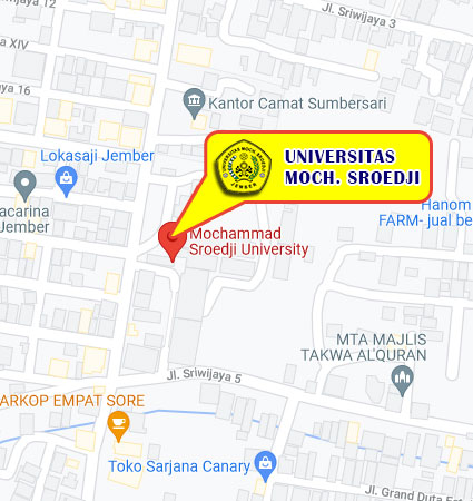 Lokasi Kampus (Google Map) Universitas Mochammad Sroedji Jember Nomor